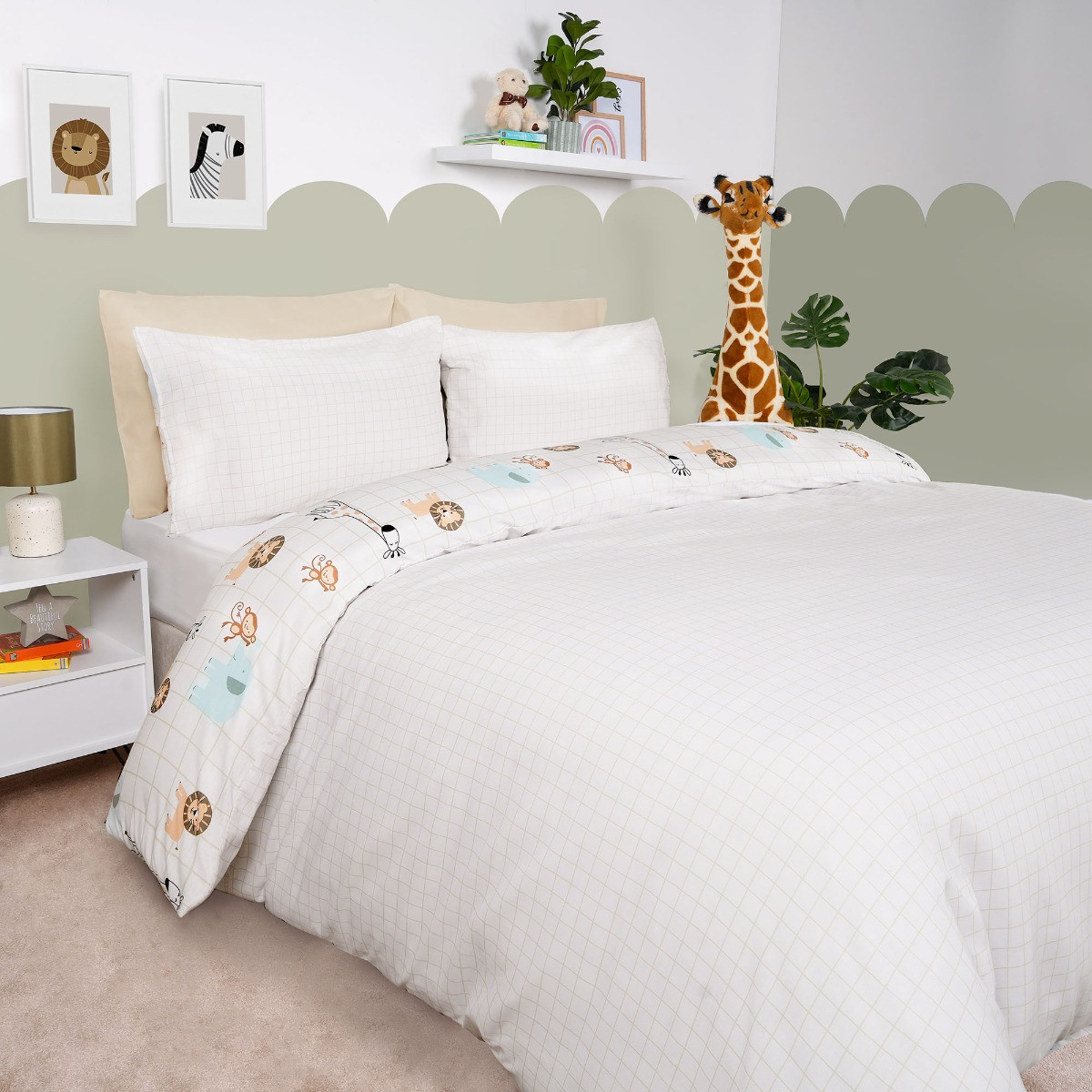 Dreamscene Safari Jungle Print Duvet Cover Set Natural