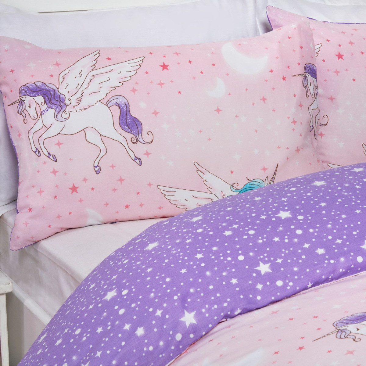 Dreamscene Sparkle Unicorn Duvet Set - Blush>