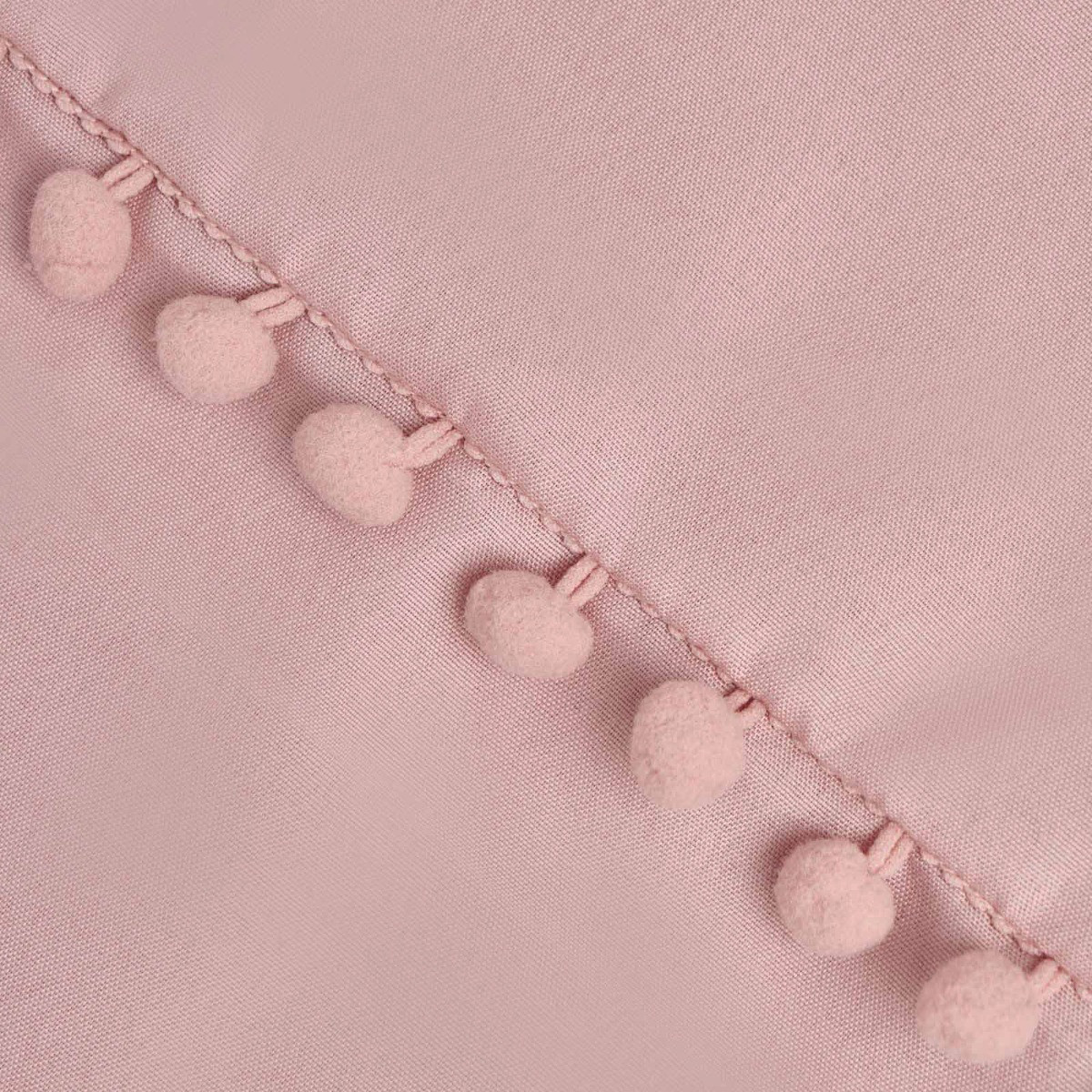 Pom Pom Duvet Set, Blush - Double>