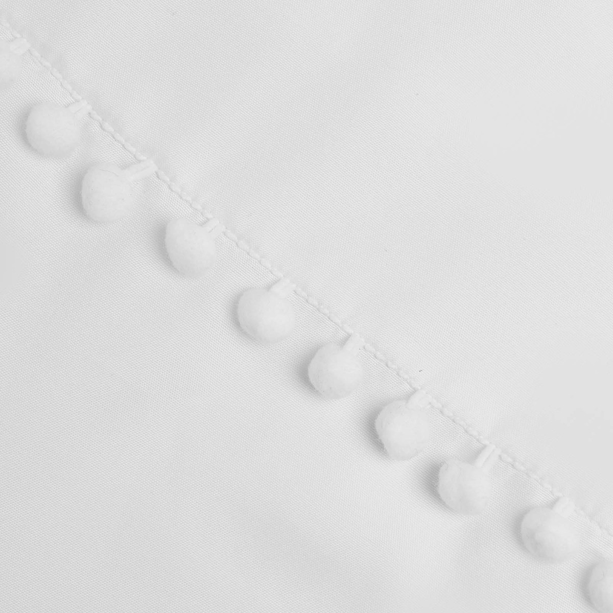 OHS Pom Pom Duvet Cover Set, White - Double>