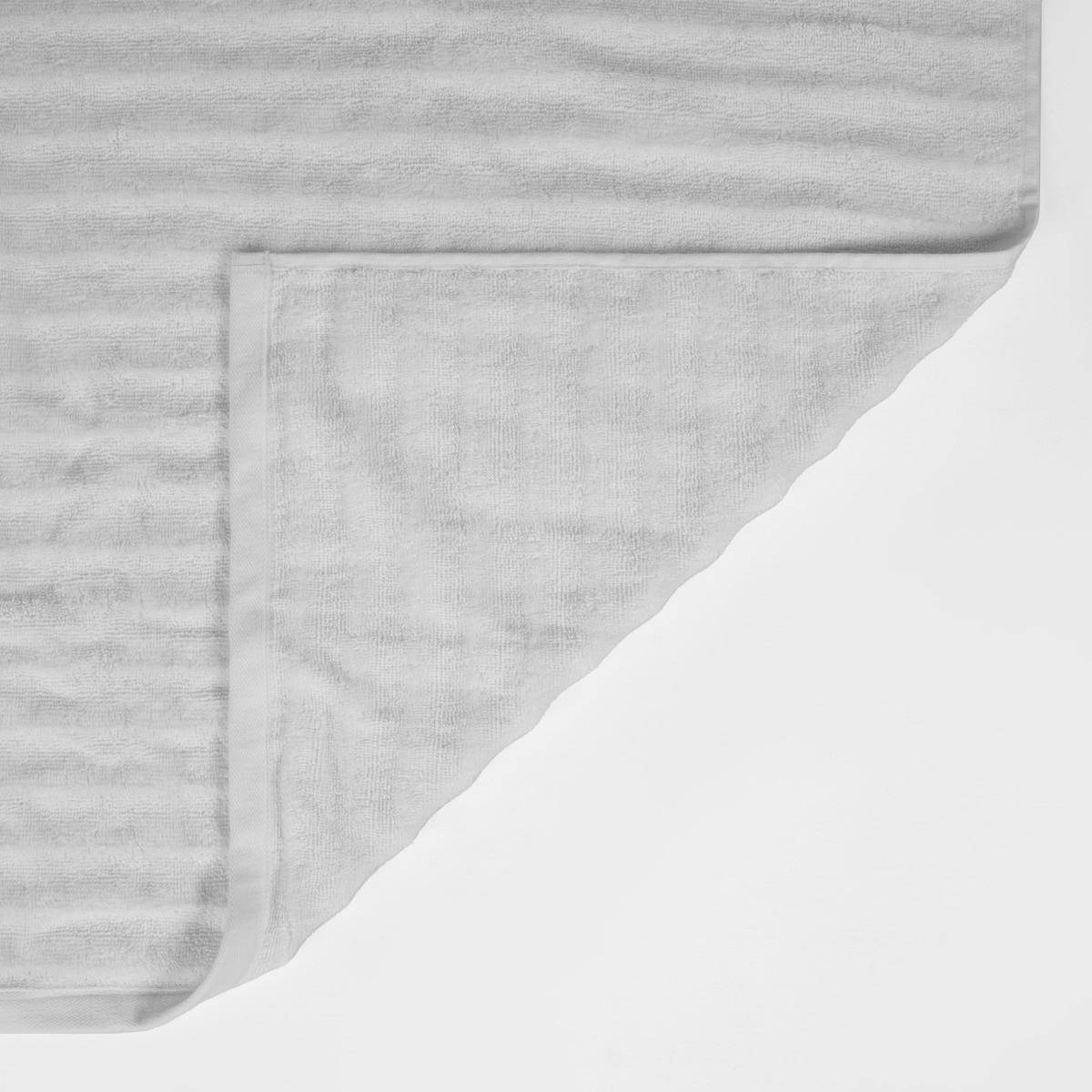 Highams 100% Cotton Jumbo Ribbed Stripe Towel Bale 4 Piece - White>
