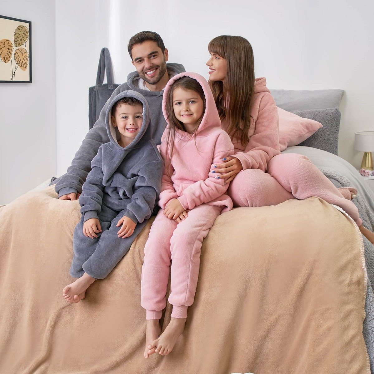 OHS Kids Sherpa Fleece Pyjama Set - Blush>