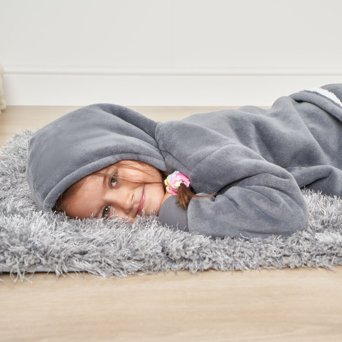 Dreamscene Kids Sherpa Fleece Pyjama Set, Charcoal - 1-3yrs>
