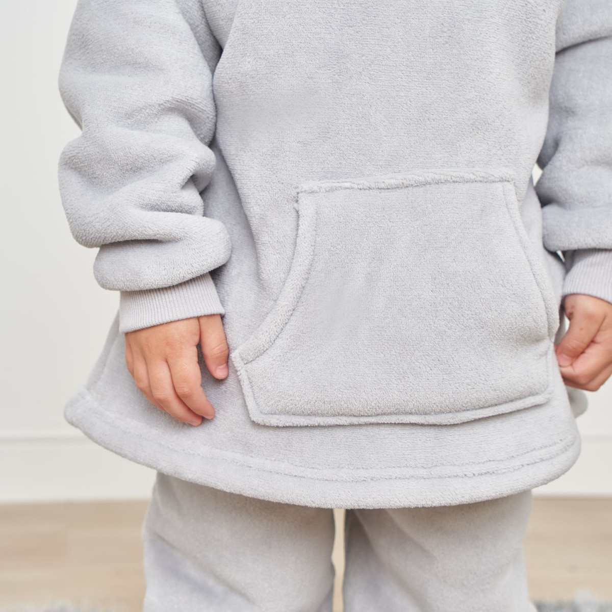 Dreamscene Kids Sherpa Fleece Pyjama Set, Grey - 1-3yrs>