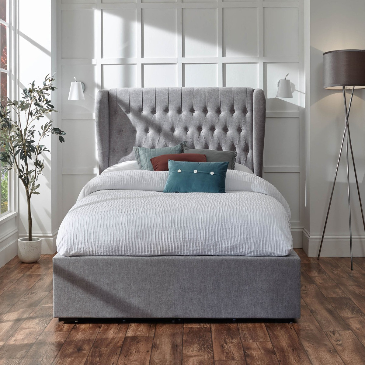 Dakota Ottoman Storage Bed - Platinum>