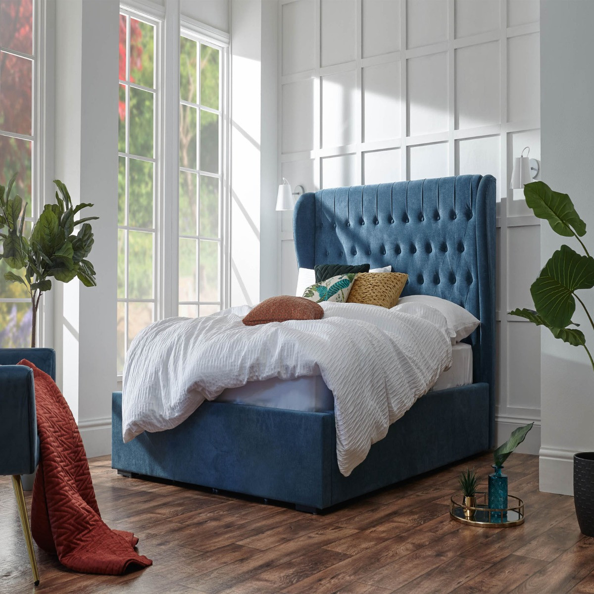 Dakota Ottoman Storage Bed, 4ft 6 Double - Teal>