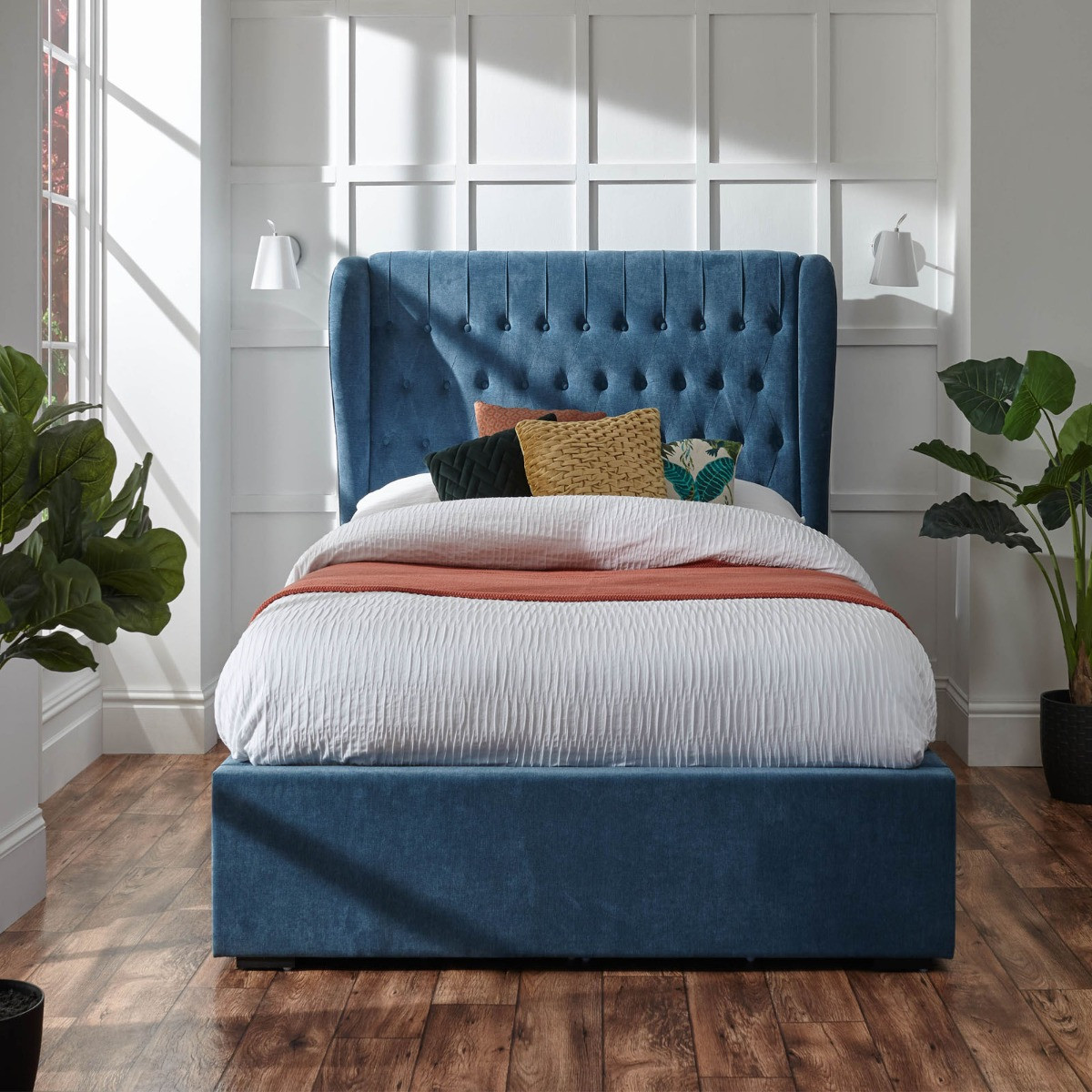 Dakota Ottoman Storage Bed, 4ft 6 Double - Teal>