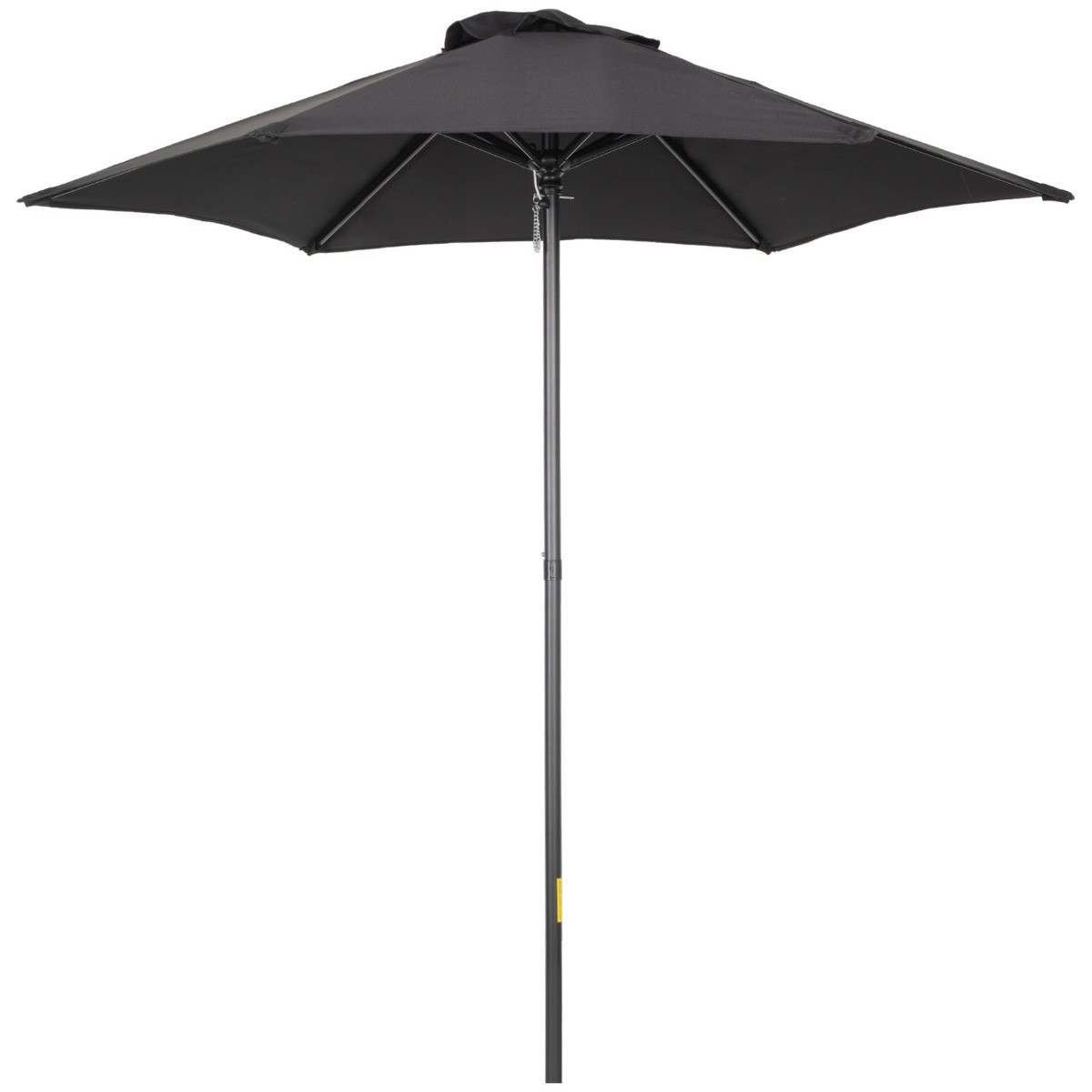 Outsunny Patio Parasol Umbrella, Black - 1.96m>