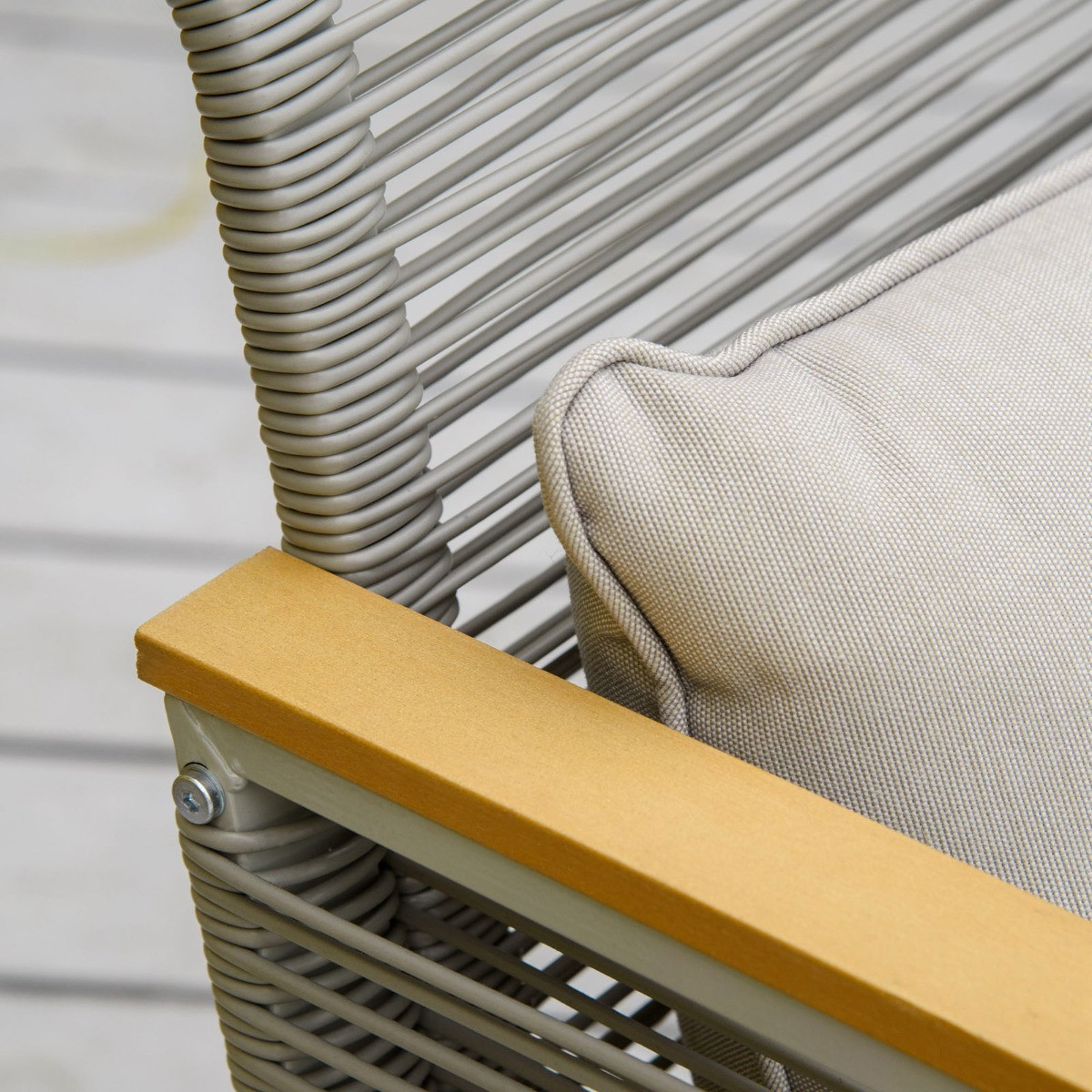 Outsunny Wicker Sofa Set With Tempered Glass Table, Grey - 4 Seater>