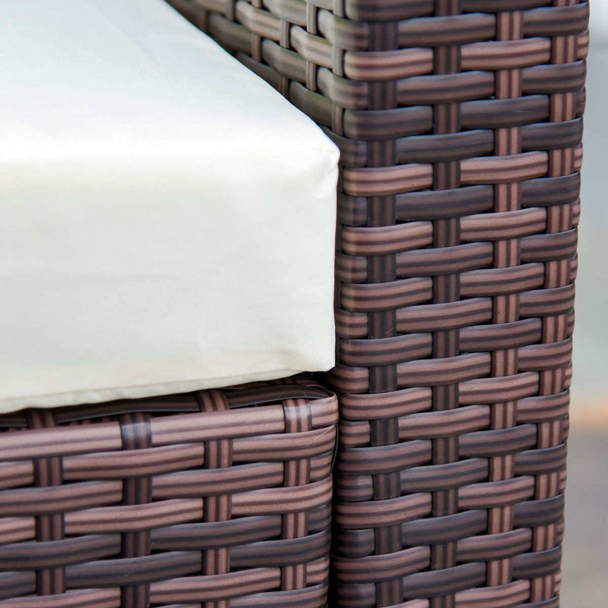 Outsunny Rattan Garden Sectional Sofa Set, Brown - 4 Seater>