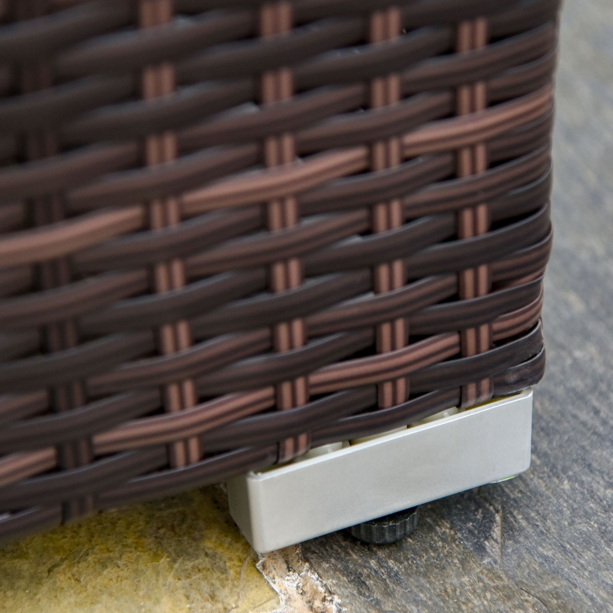 Outsunny Rattan Garden Sectional Sofa Set, Brown - 4 Seater>