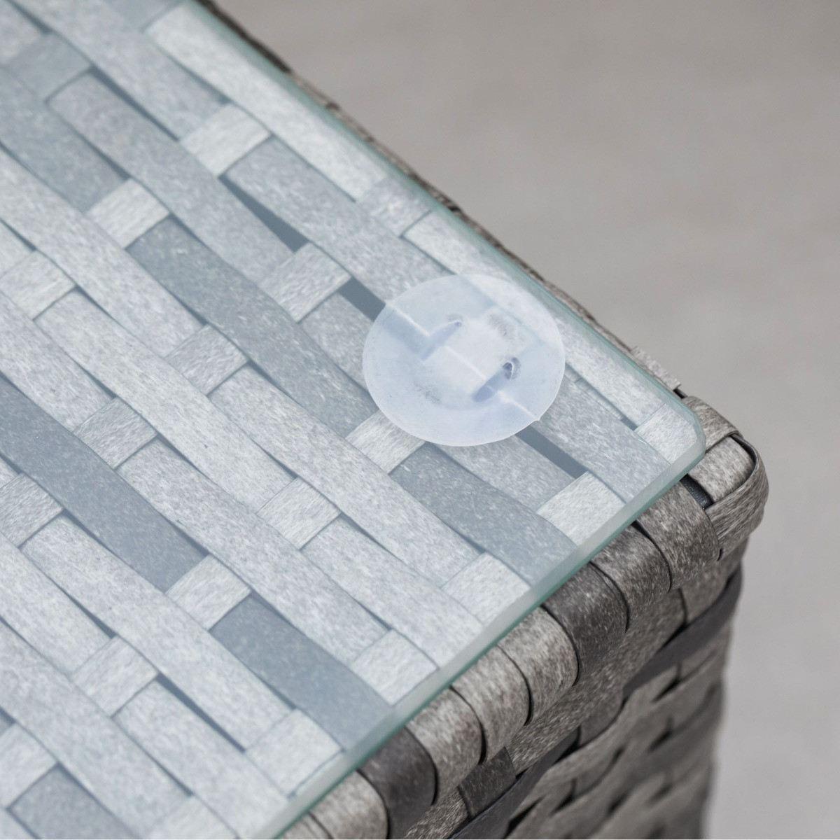 Outsunny Rattan Corner Sofa Set With Coffee Table, Grey - 4 Seater>