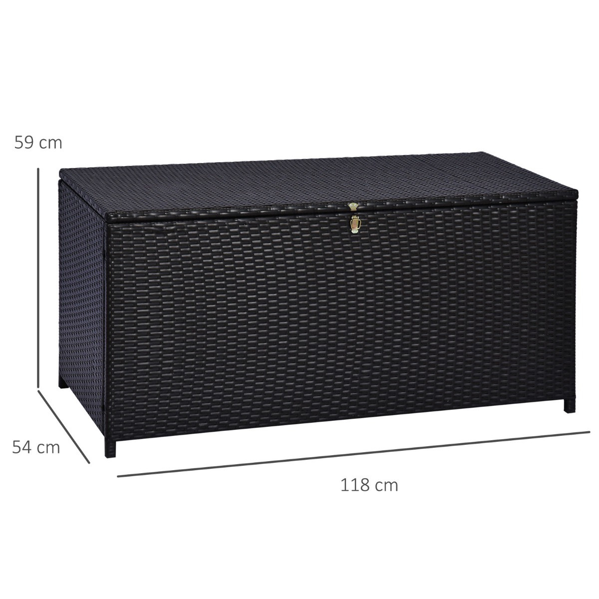 Outsunny Rattan Storage Box - Dark Brown>
