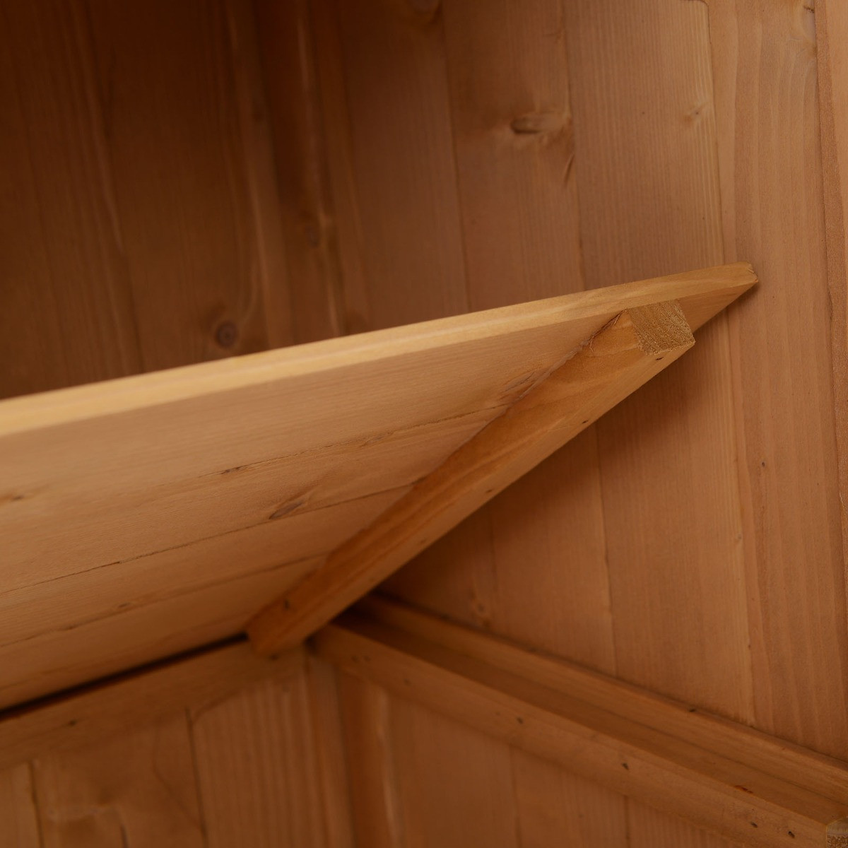 Outsunny Wooden Garden Storage Shed Cabinet - Natural Wood>