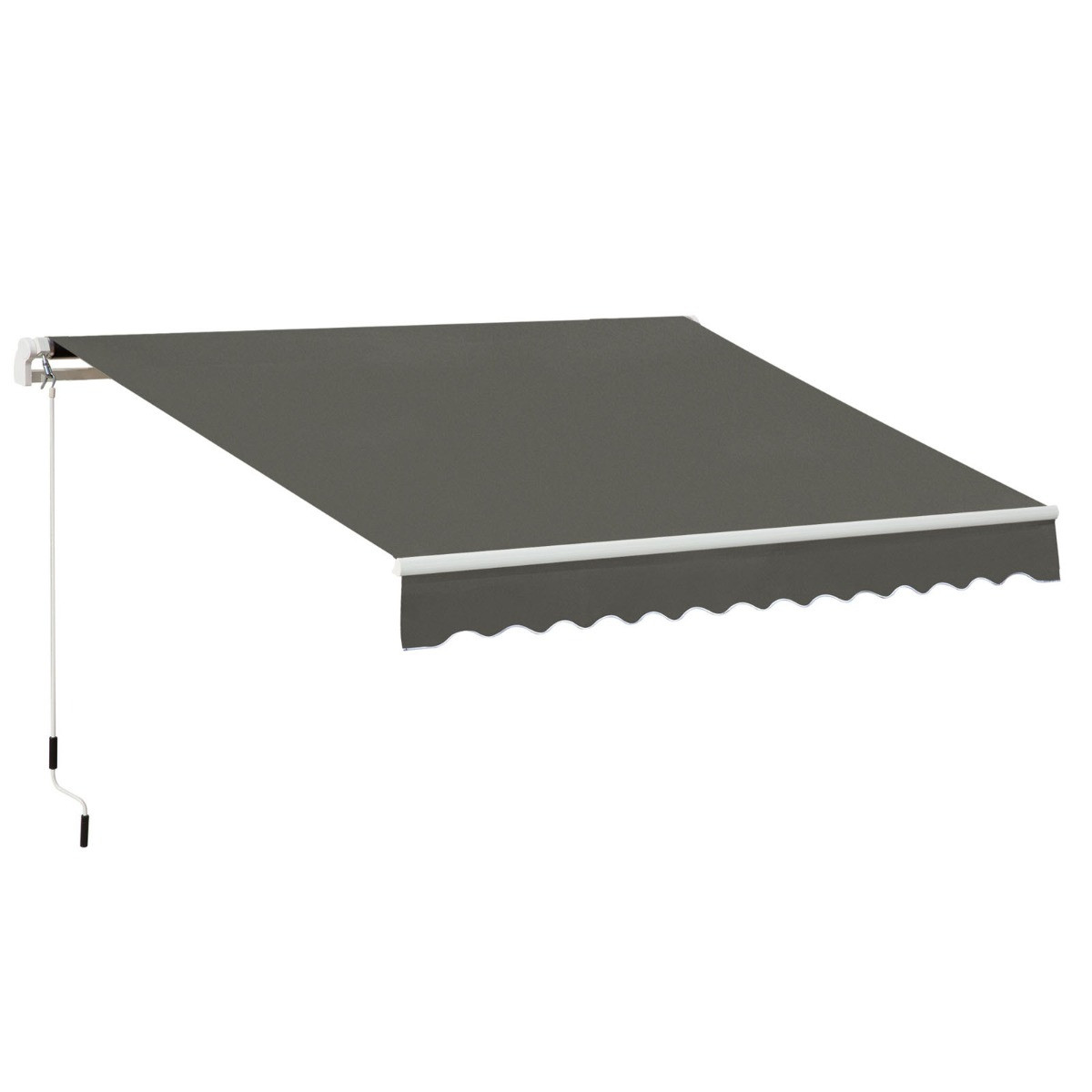 Outsunny Retractable Awning Canopy Shelter, Grey - 3X2M>
