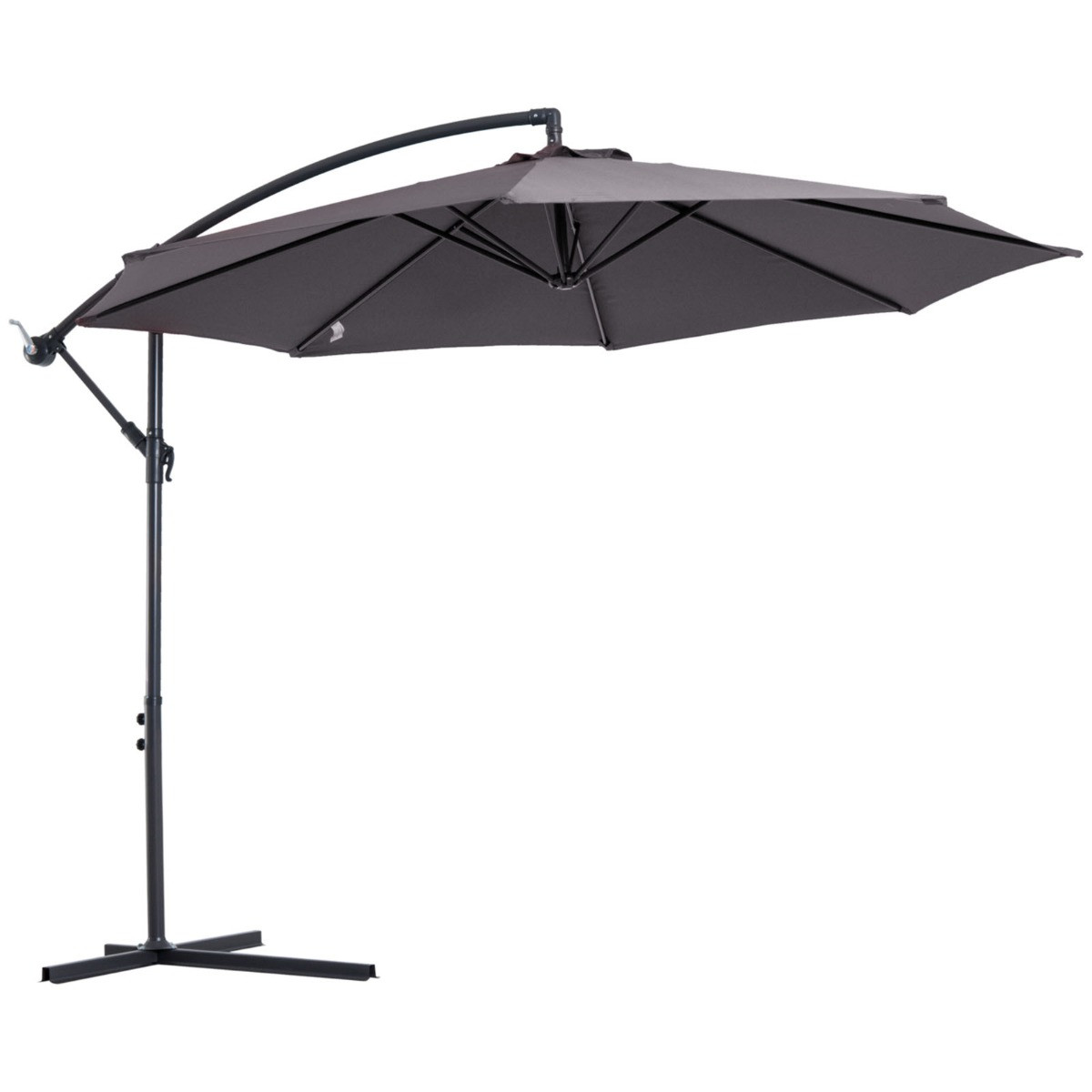Outsunny Cantilever Parasol Umbrella, Charcoal - 3M>
