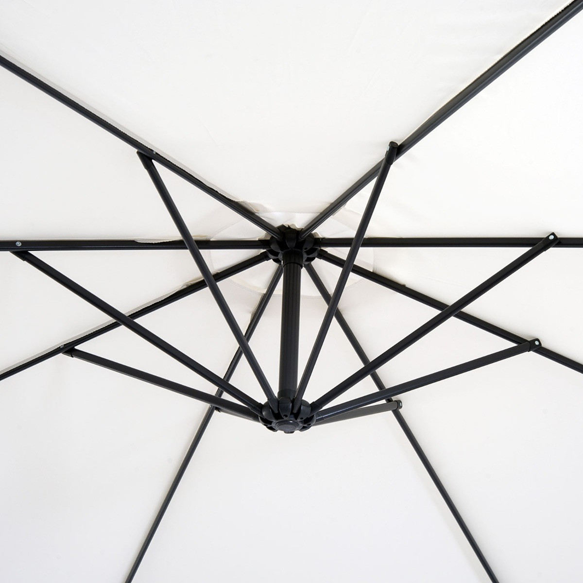 Outsunny Cantilever Parasol Umbrella, Cream - 3M>