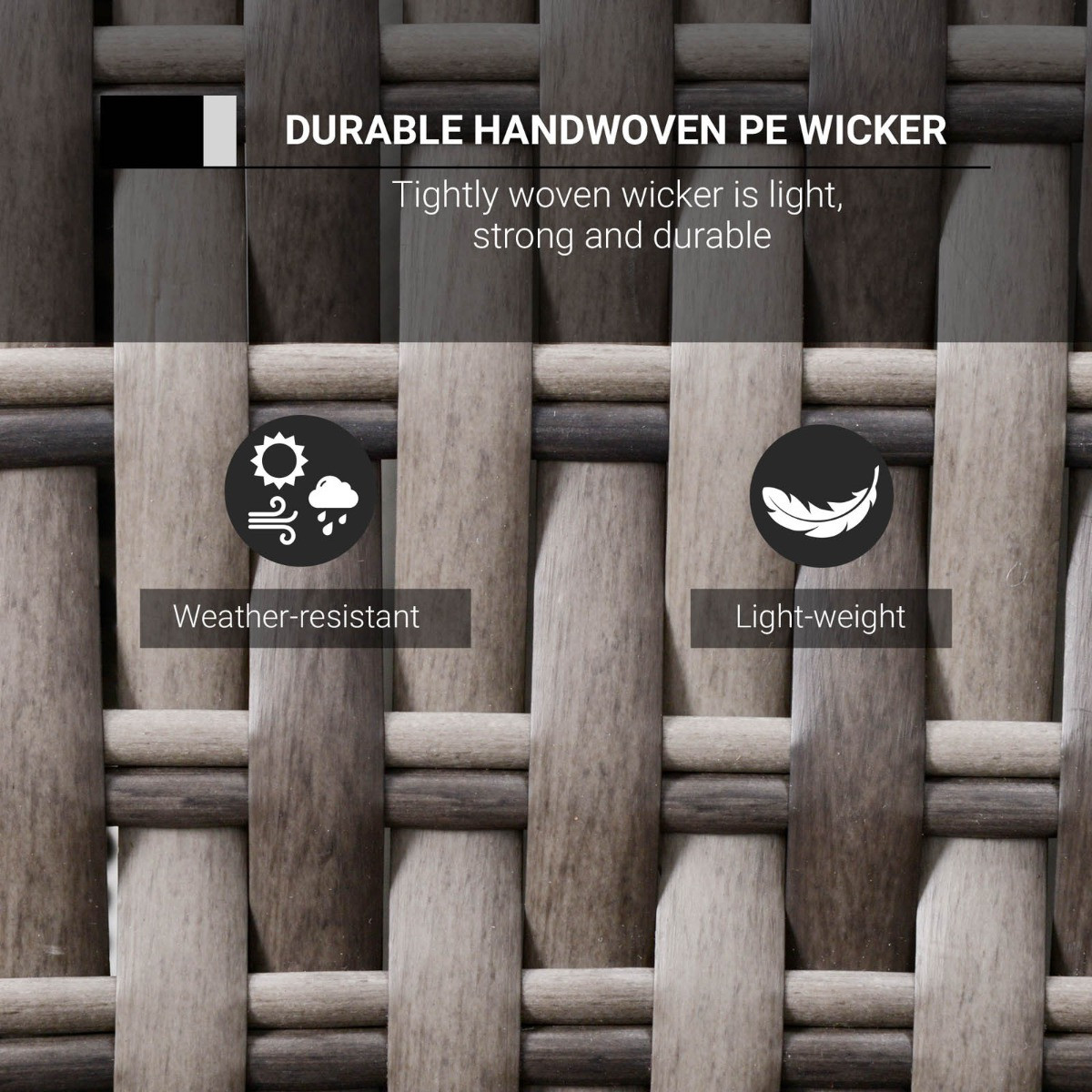 Outsunny Rattan Corner Sofa Dining Set With Tempered Glass Table, Grey - 5 Seater>