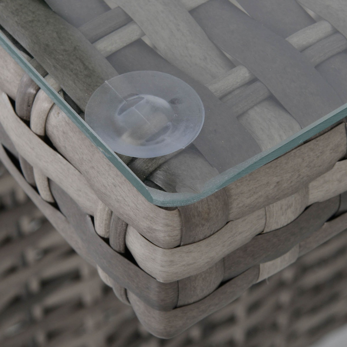 Outsunny Rattan Corner Sofa Dining Set With Tempered Glass Table, Grey - 5 Seater>