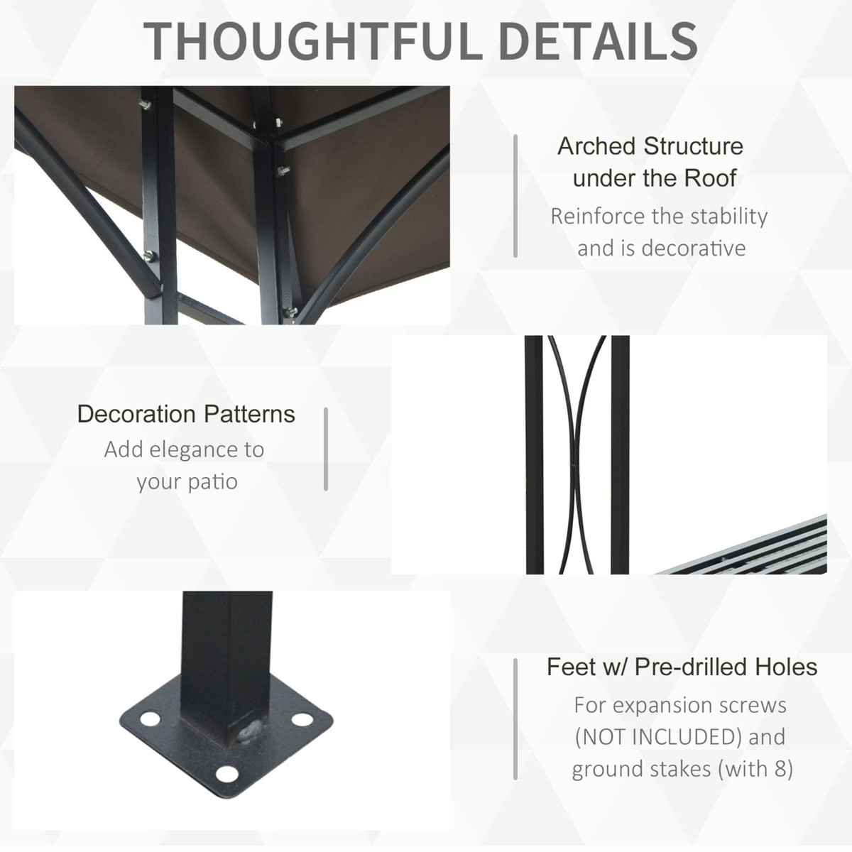 Outsunny Outdoor Gazebo, Coffee - 2.5 x 1.5 m>