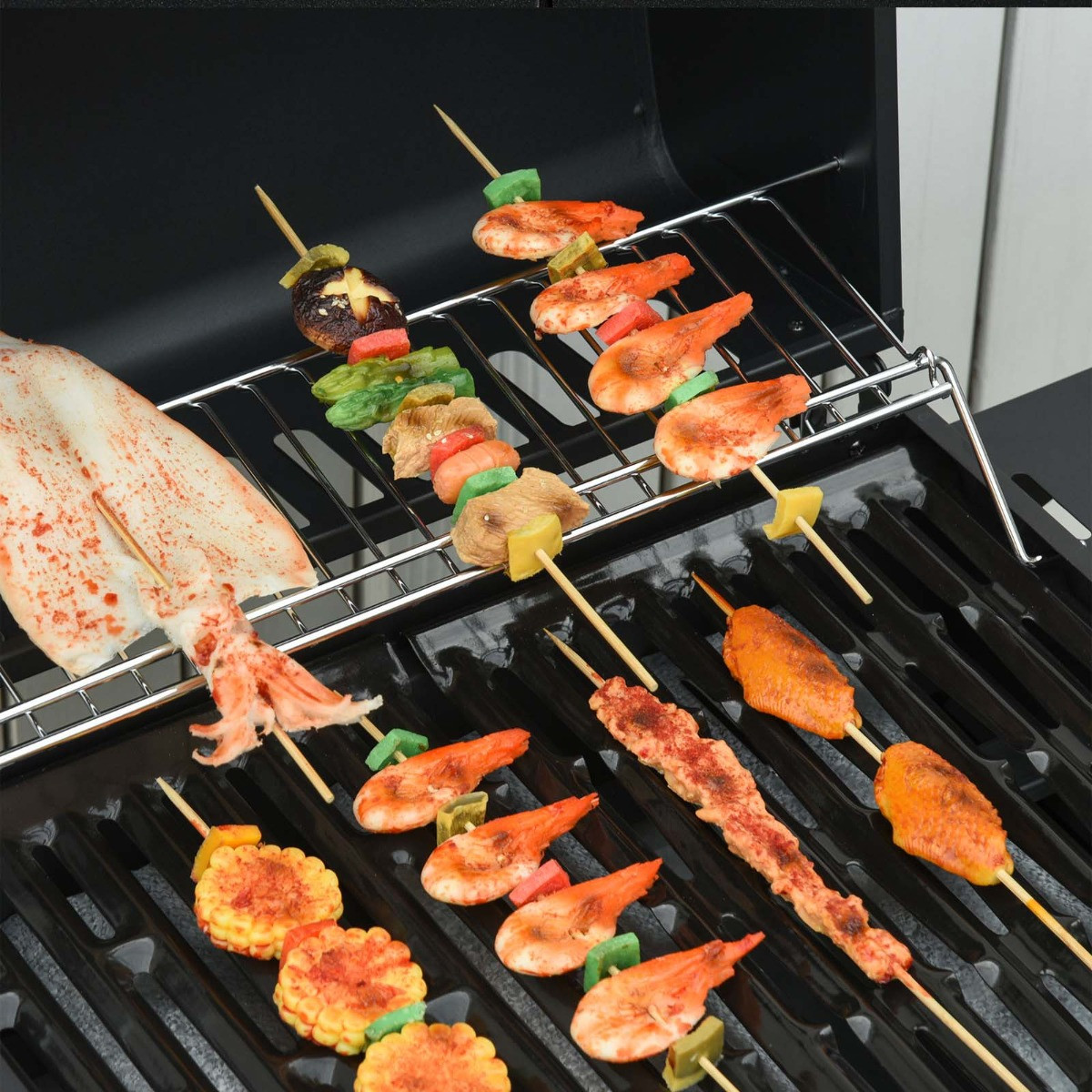 Outsunny 4 Burner Gas BBQ - Black>