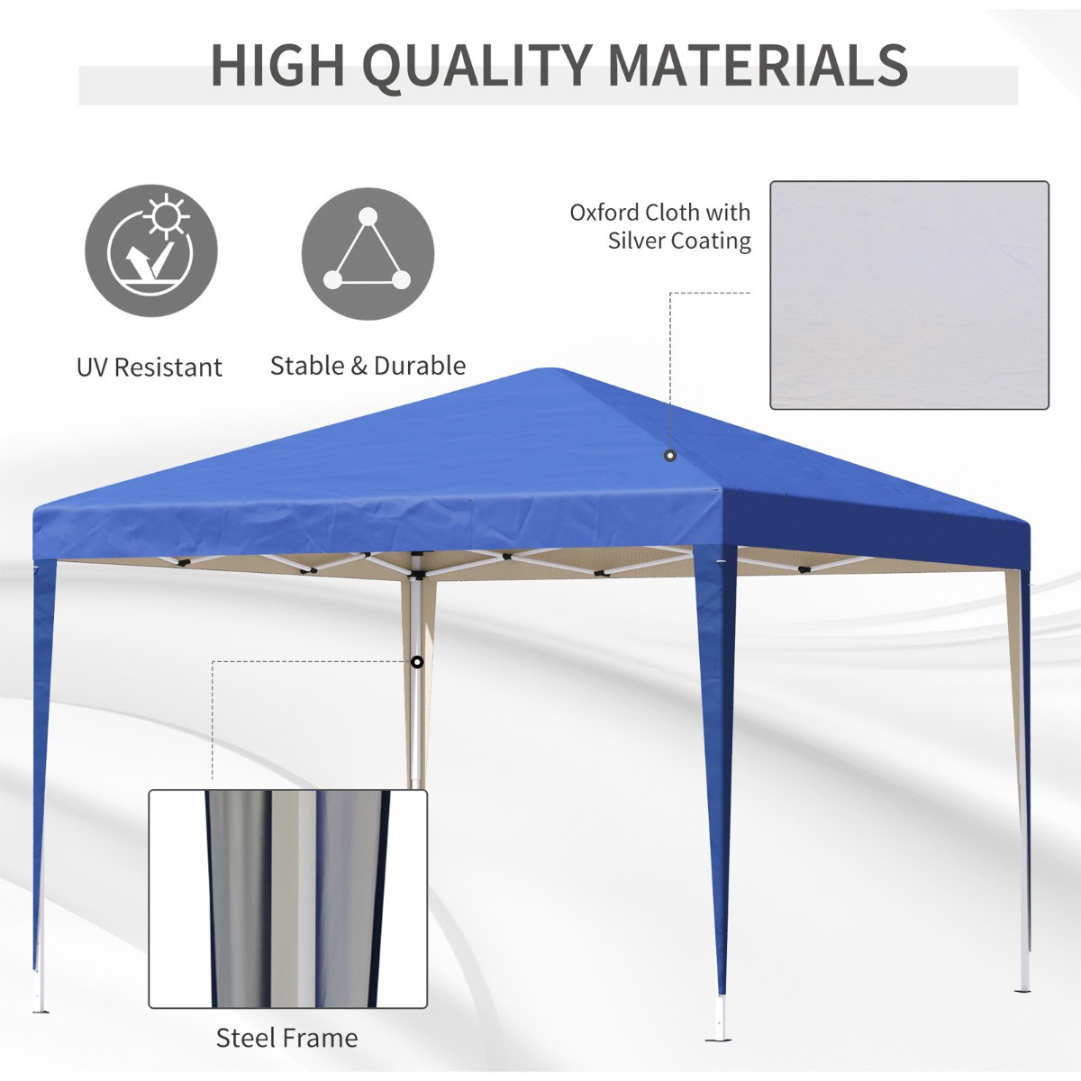 Outsunny Pop Up Gazebo, Blue - 3 x 3 m>