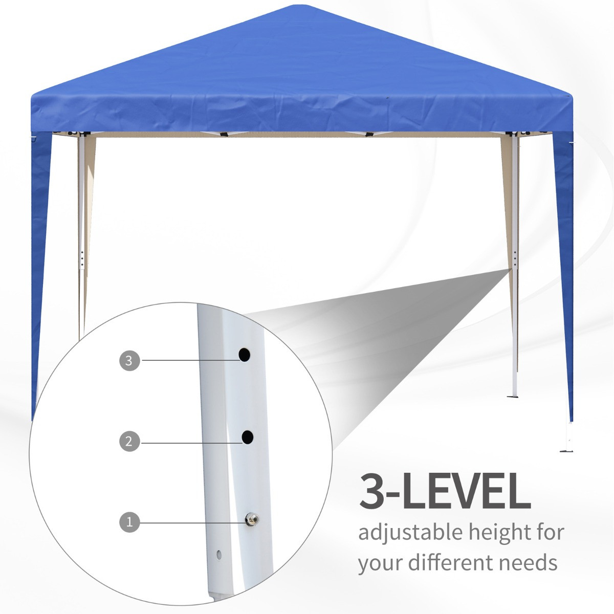 Outsunny Pop Up Gazebo, Blue - 3 x 3 m>