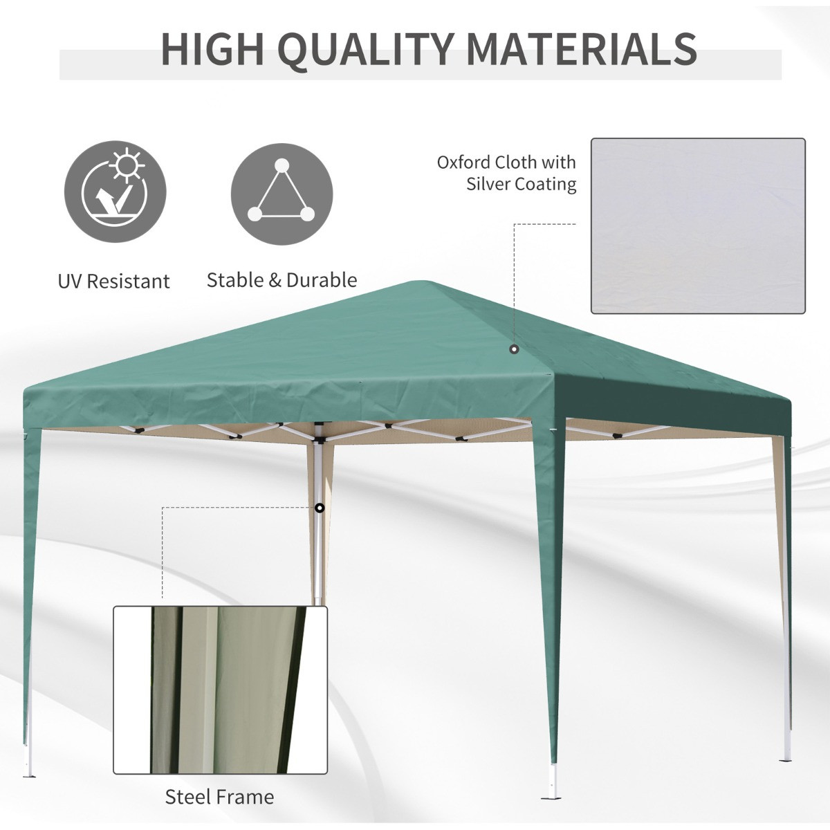 Outsunny Pop Up Gazebo, Green - 3 x3 m>