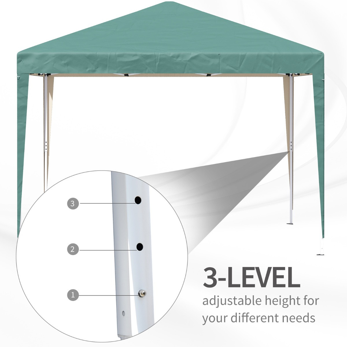 Outsunny Pop Up Gazebo, Green - 3 x3 m>