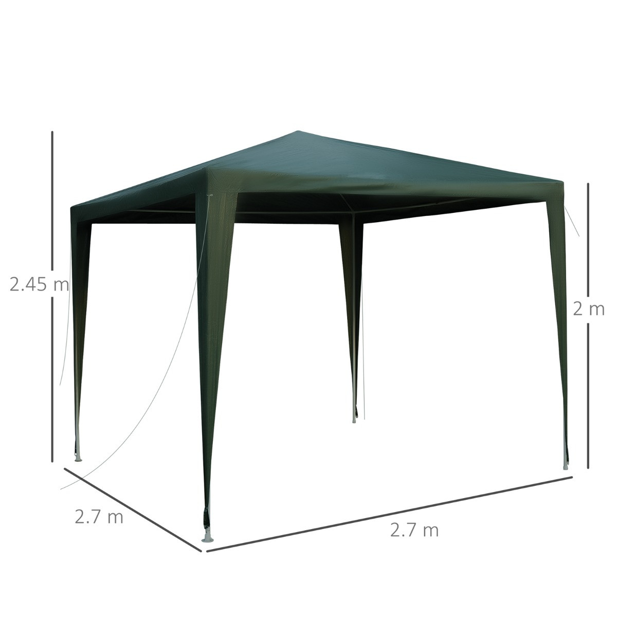 Outsunny Garden Gazebo, Green - 2.7 x 2.7 m>