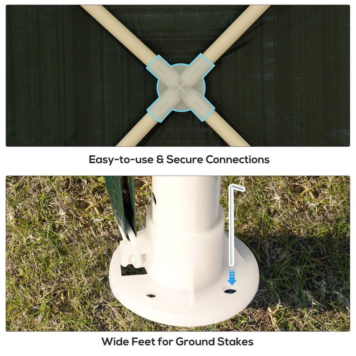 Outsunny Garden Gazebo, Green - 2.7 x 2.7 m>