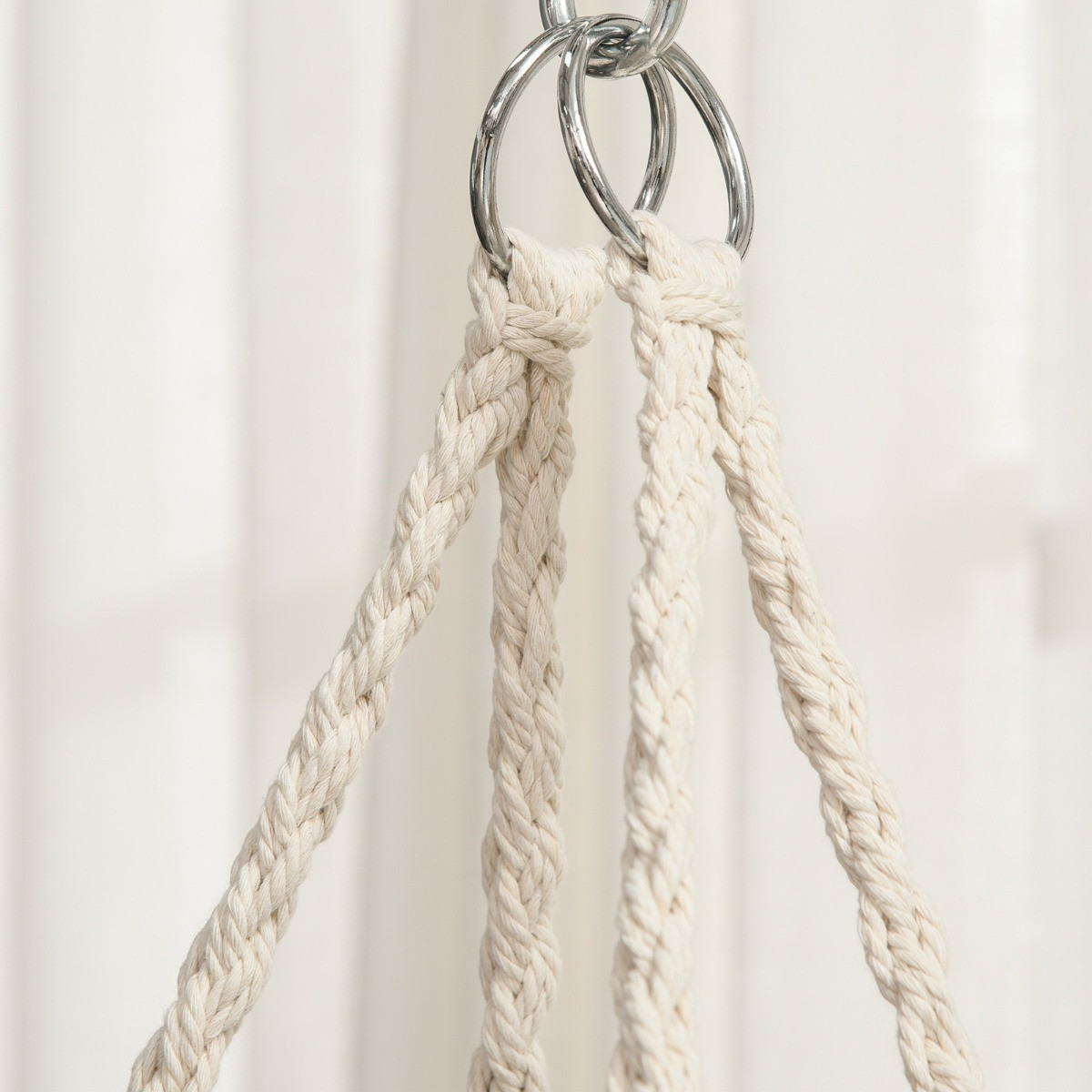 Outsunny Hanging Hammock Macrame Chair - Cream>