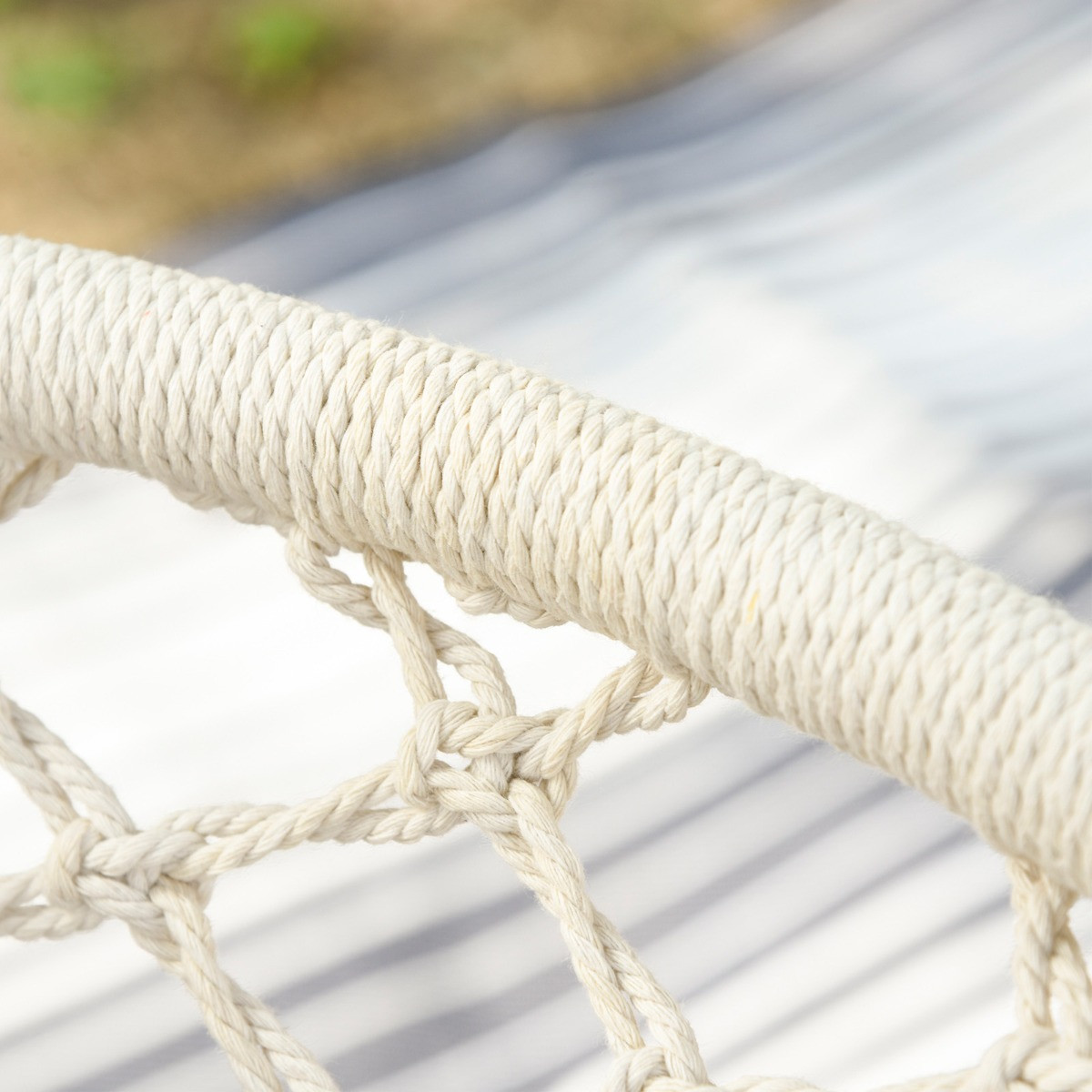 Outsunny Hanging Hammock Macrame Chair - Cream>