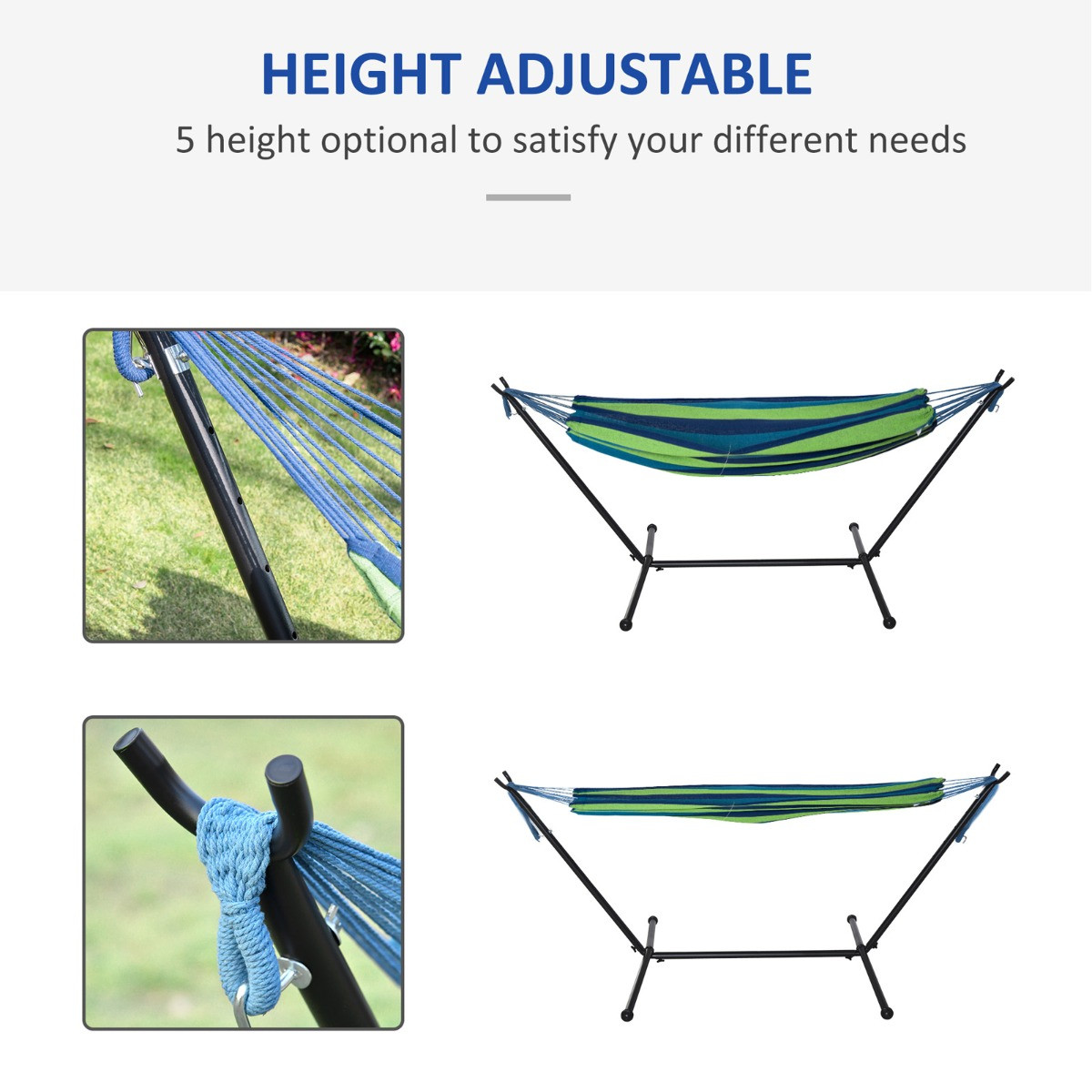 Outsunny Hammock With Stand, Green - 294 x 117 cm>