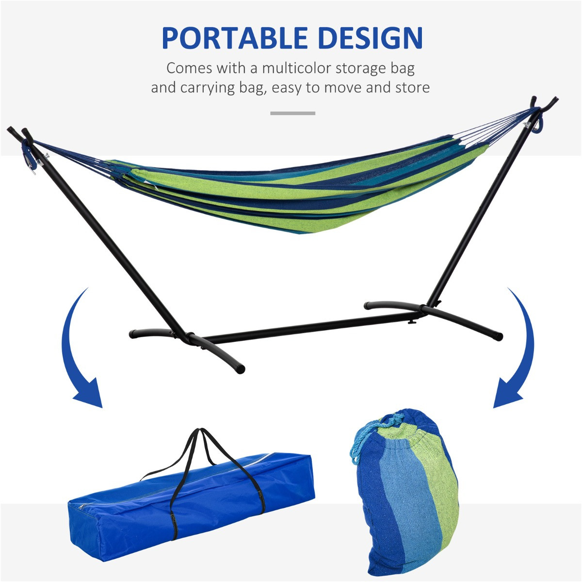 Outsunny Hammock With Stand, Green - 294 x 117 cm>