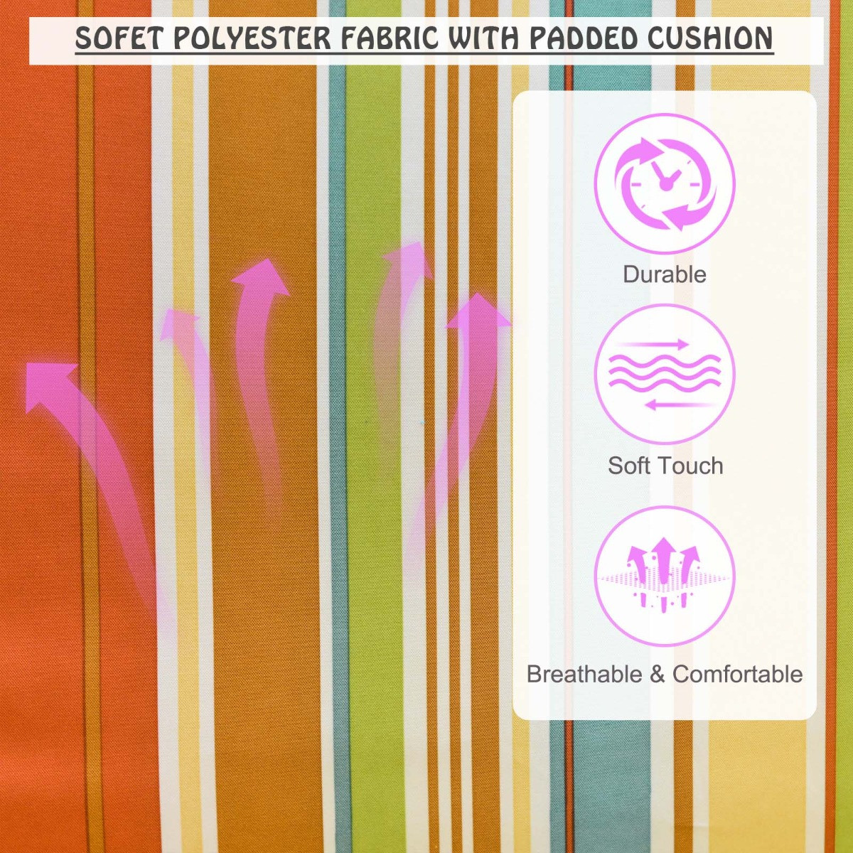 Outsunny Hanging Stripe Swing Chair - Multi>