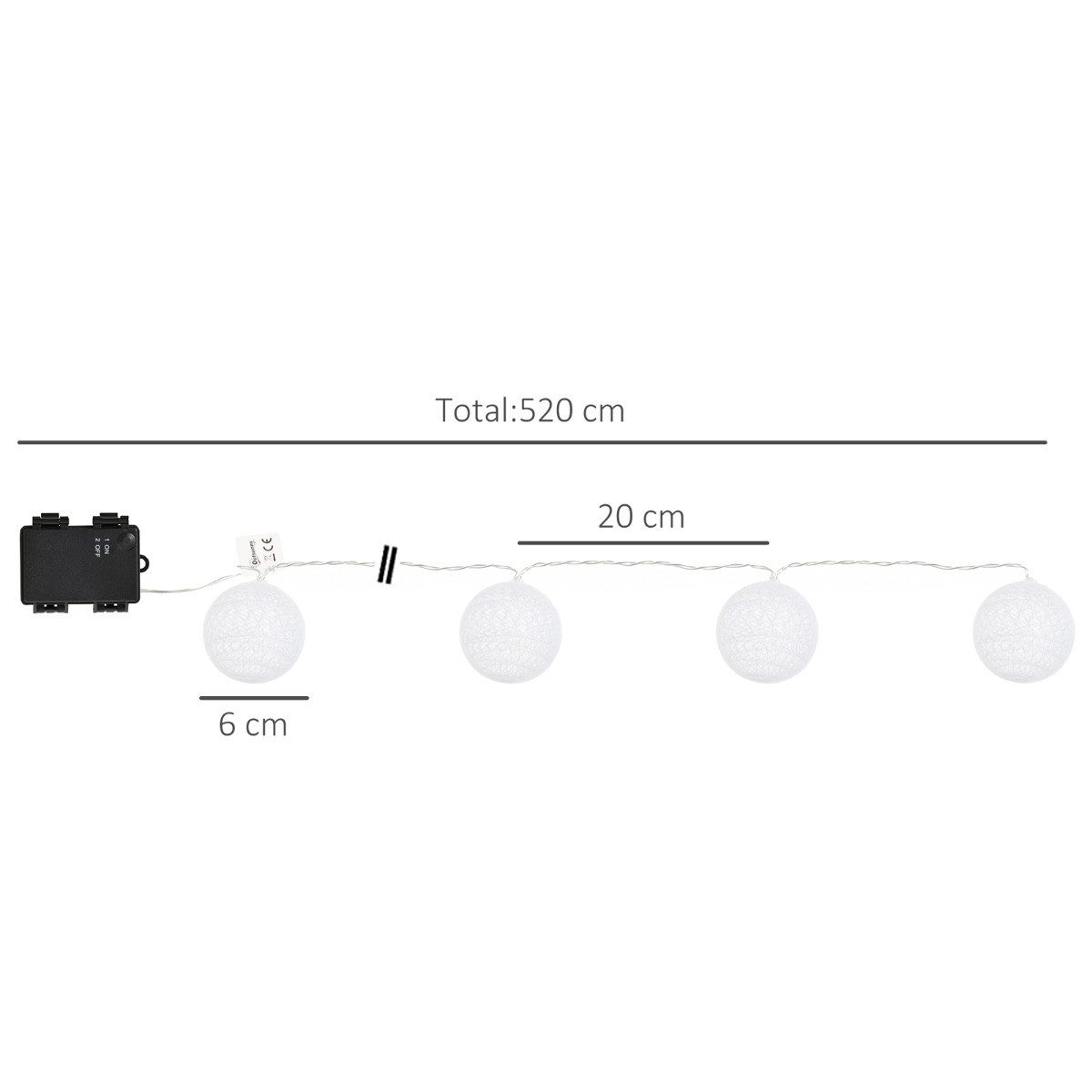 Outsunny 80 Garden Festoon String Lights - 4 Pack>