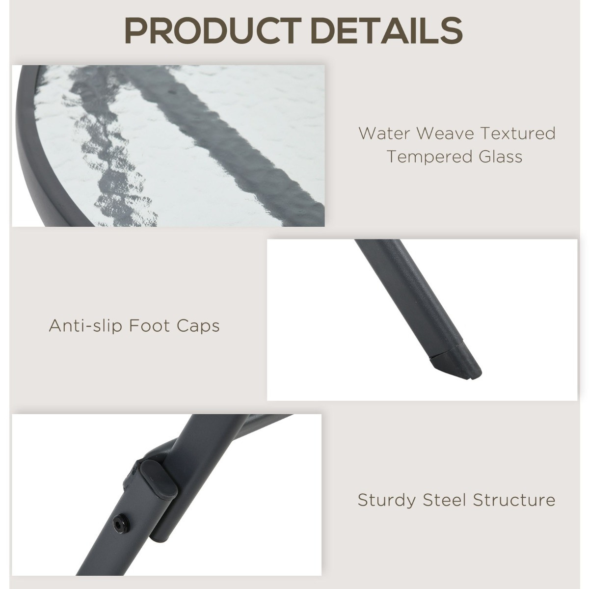 Outsunny Rattan Wicker Bistro Table And Chair Set, Grey - 3 Piece>