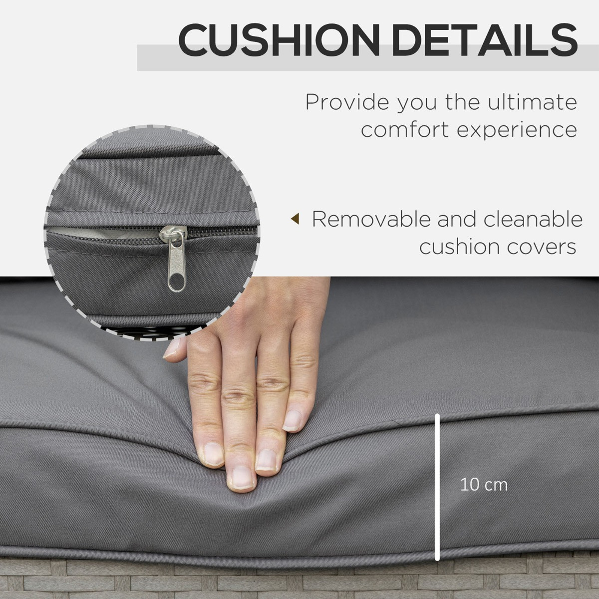 Outsunny Rattan Wicker Bistro Set, Grey - 3 Piece>