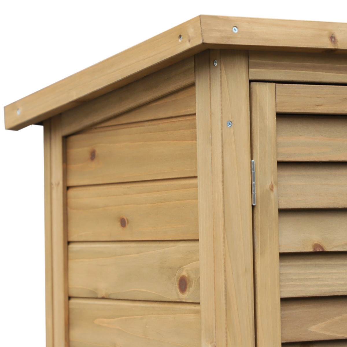 Outsunny Wooden Garden Storage Shed Cabinet, Natural - 2.8 x 1.5 ft>