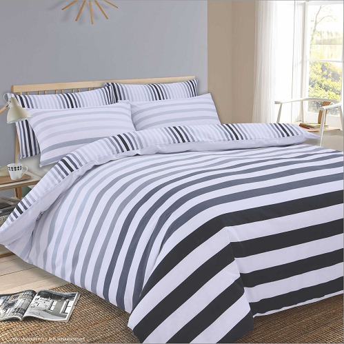 Dreamscene Premium Fade Stripe Duvet Single Set - Grey>