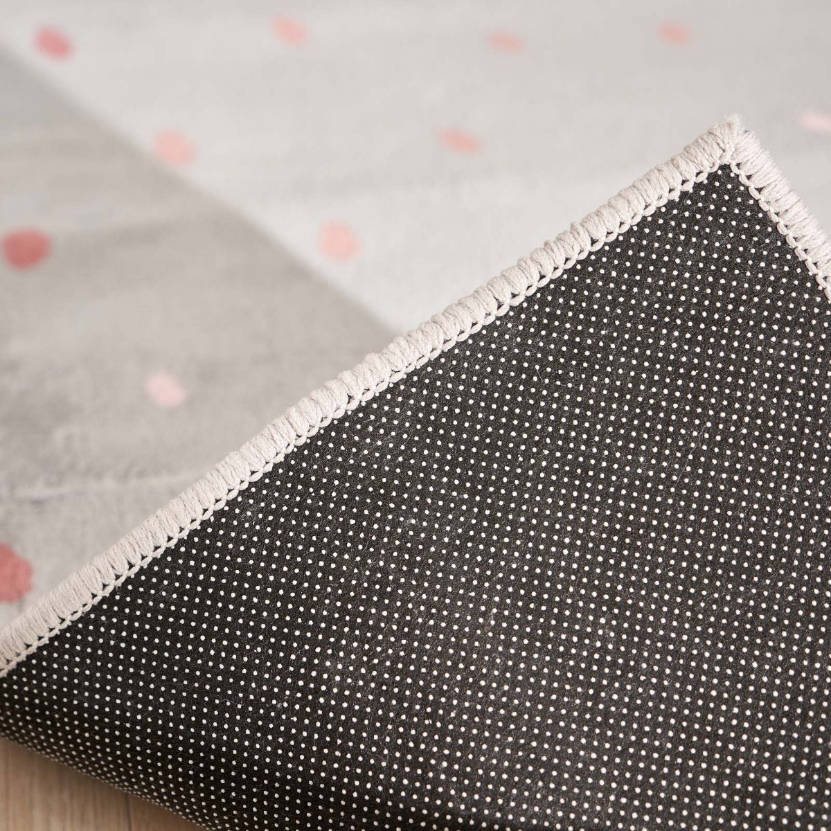 Dreamscene Dalmatian Spots Print Rug - Grey>