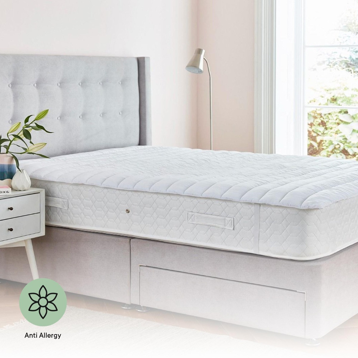 OHS Soft Touch Anti Allergy Deep Fill Mattress Topper - Double>