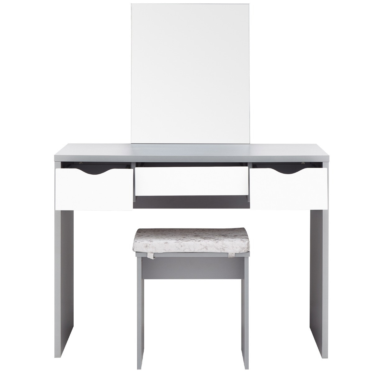 Elizabeth Dressing Table Set - Grey/White>