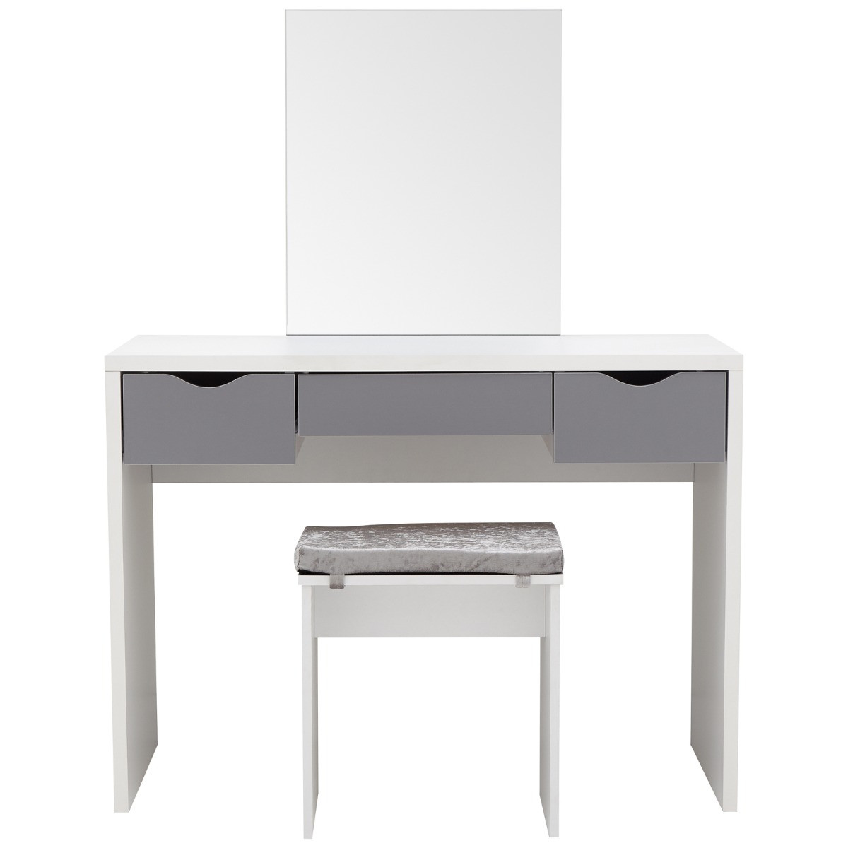 Elizabeth Dressing Table Set - White/Grey>