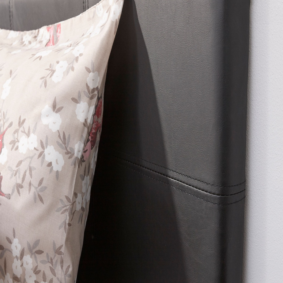 Faux Leather End Lift Ottoman Storage Bed - Black>