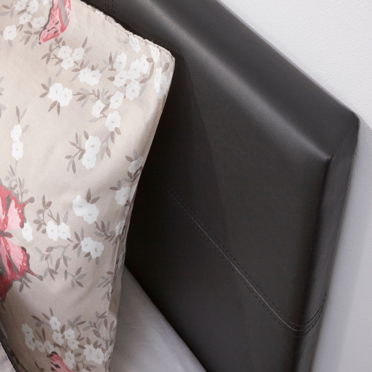 Faux Leather End Lift Ottoman Storage Bed, 3ft Single - Black>