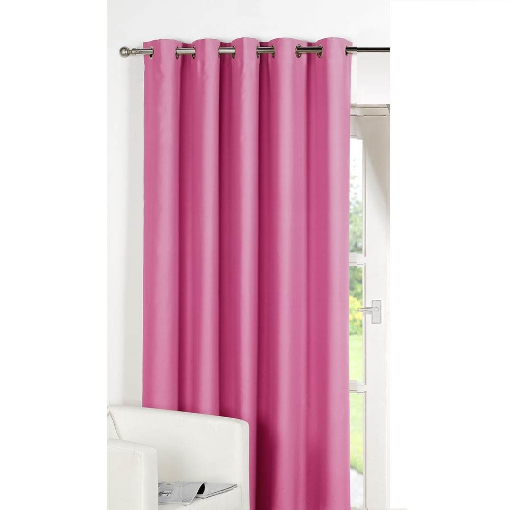 Luxury Ring Top Fully Lined Blackout Eyelet Thermal Door Curtain Pink 66" x 84">