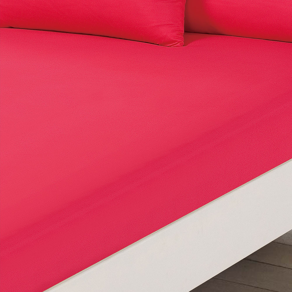 Brentfords Plain Dyed Single Fitted Sheet - Pink>