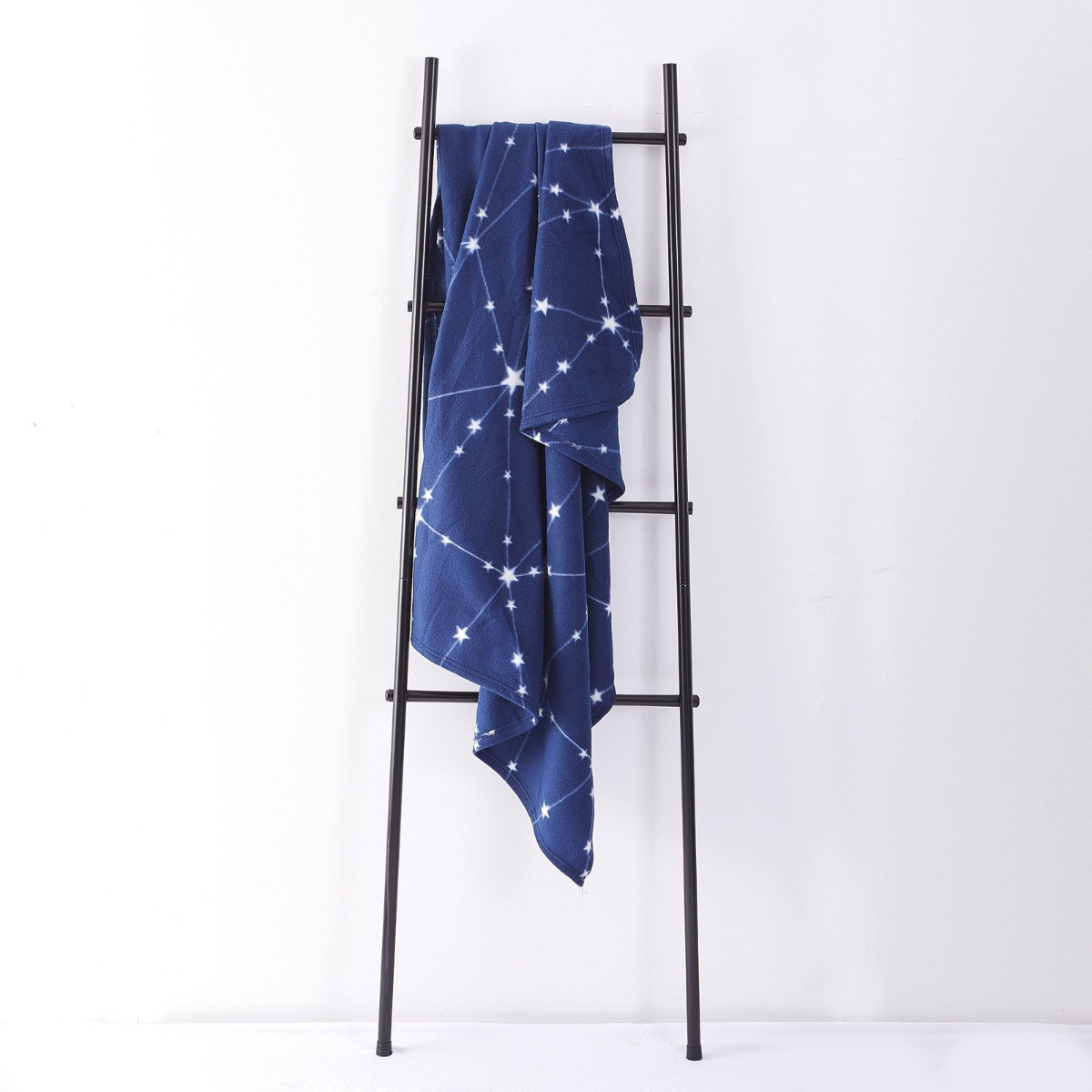 Dreamscene Galaxy Star Fleece Throw, Navy Blue - 120 x 150cm>